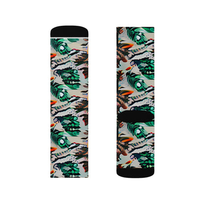 Bold & Bright: Green and Orange Pattern Socks