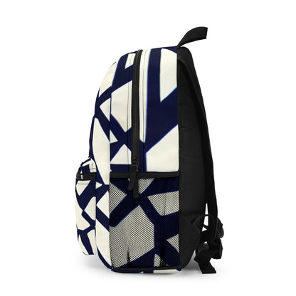 Geometric Pattern Blue & White Backpack: Sleek Style for Any Adventure