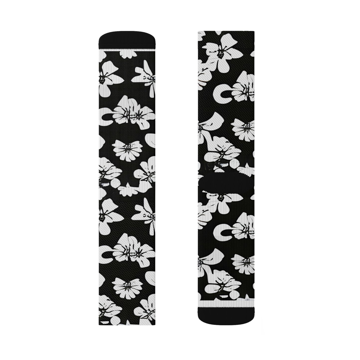 Flower Power: Black and White Socks for Women