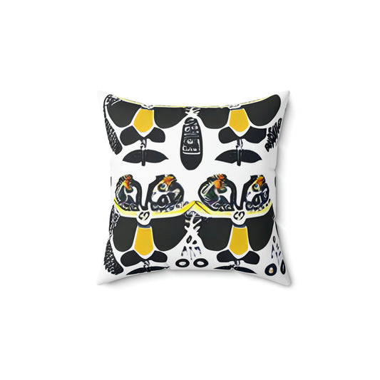 Buzz into Comfort: Black and Yellow Pillow Design