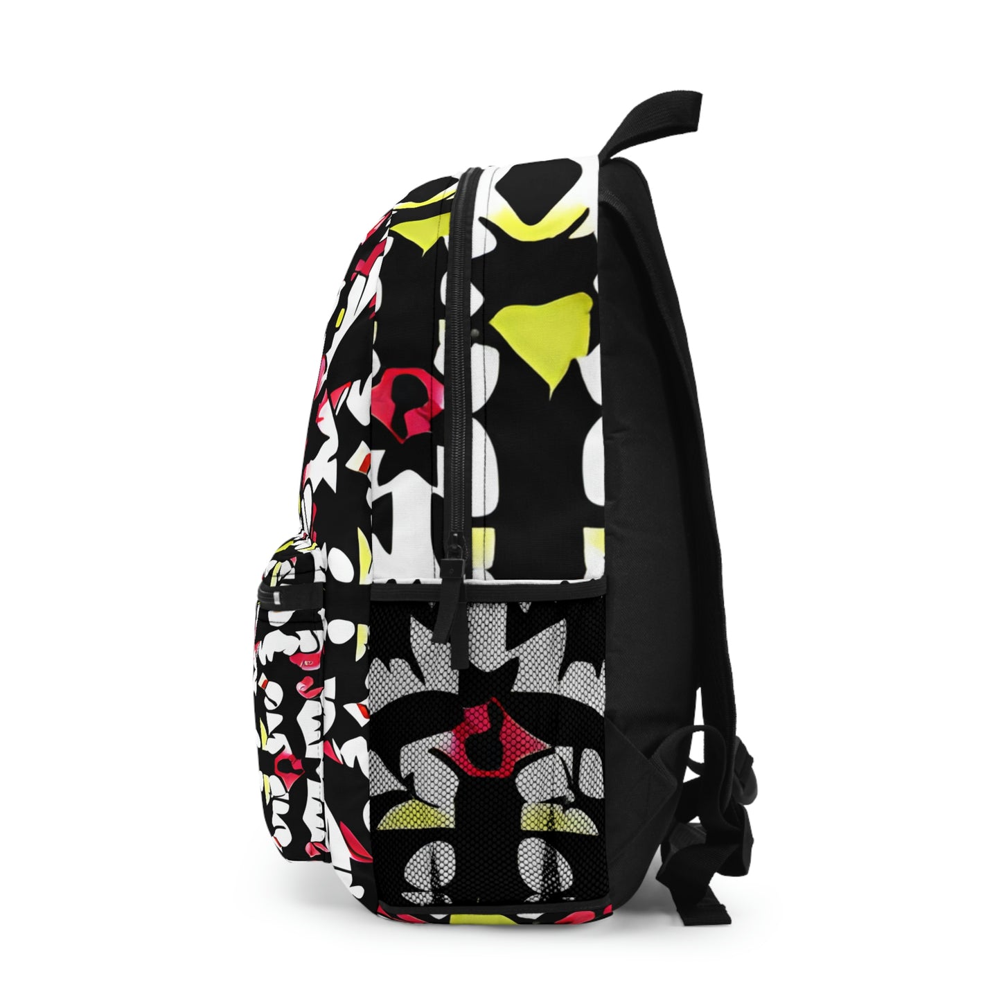 Monochrome Backpack with Vibrant Print