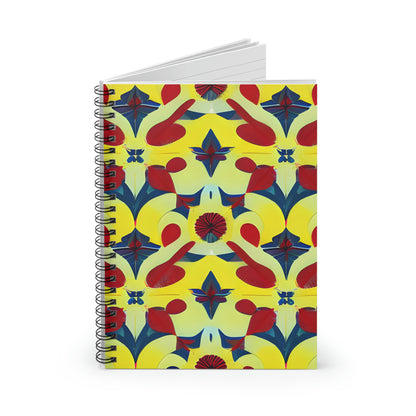 Floral Twist: Yellow and Blue Spiral Notebook
