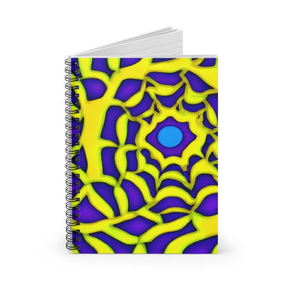 Colorful Spiral Notebook with Purple, Yellow & Blue Design