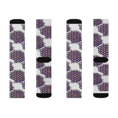 Stylish Purple & White Patterned Socks - Great Footwear Accessory!