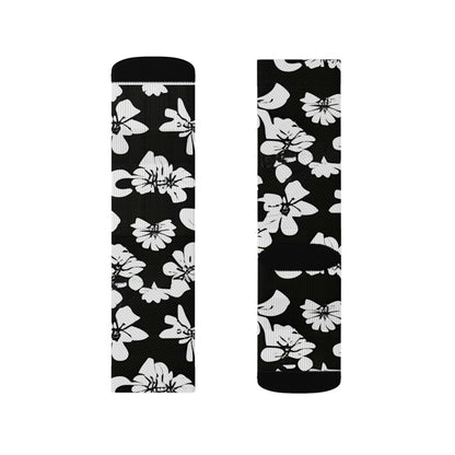 Flower Power: Black and White Socks for Women