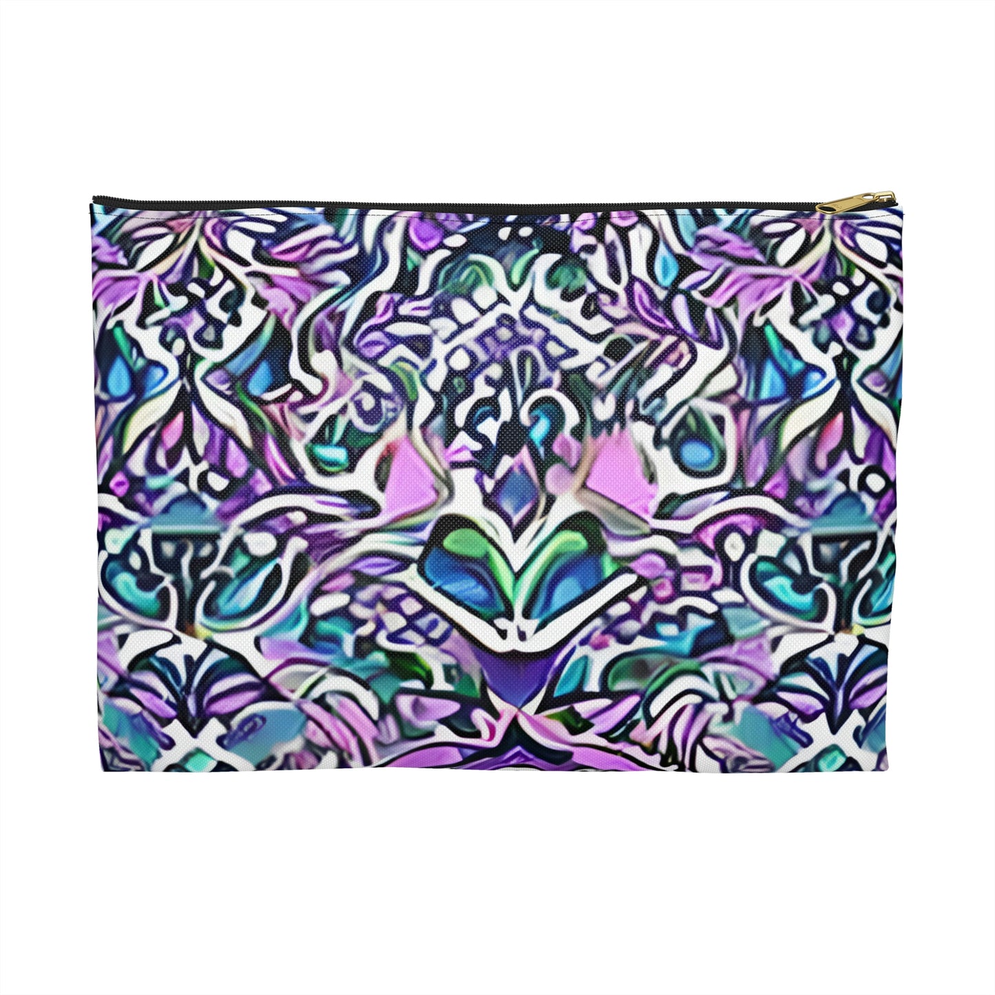 Colorful Zippered Pouch: Purple, Blue & Green Design