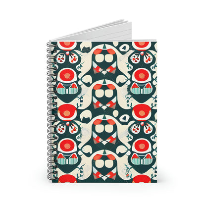 Revamp Your Note-Taking with this Red and Blue Patterned Spiral Notebook