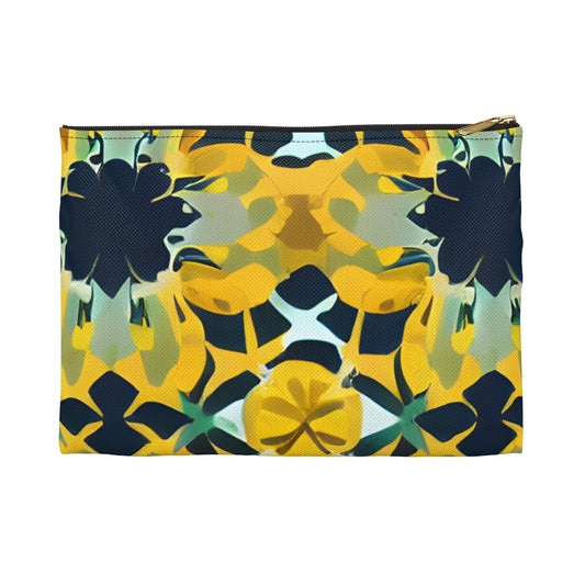 Floral Patterned Yellow and Blue Zipper Pouch for Any Occasion