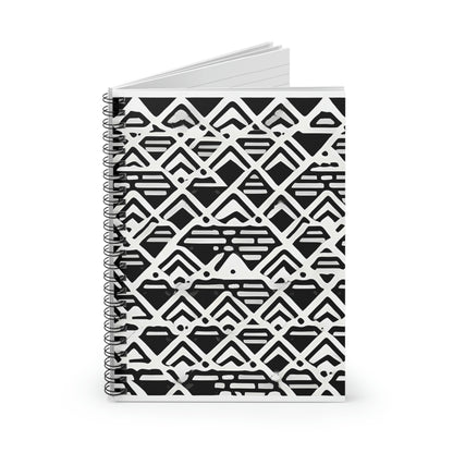 Geometric Spiral Notebook: Black and White Design