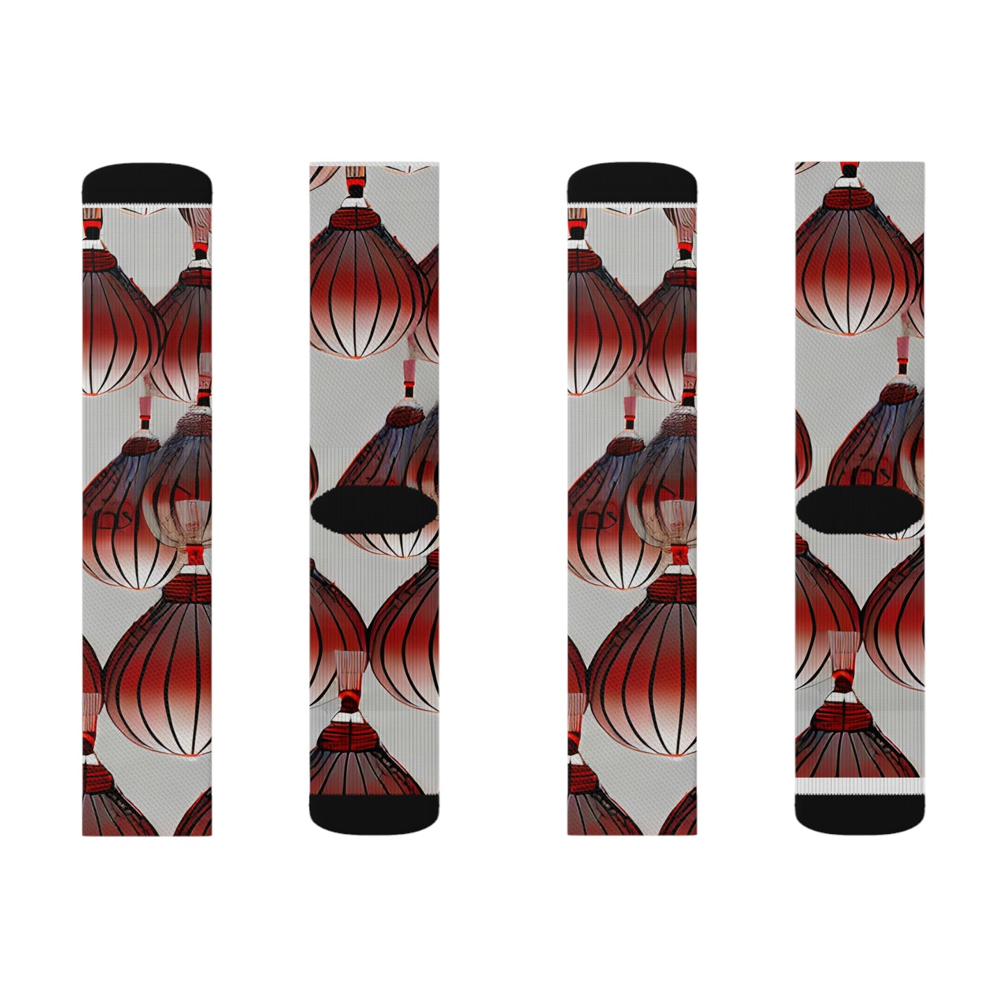 Bold and Playful Socks with Striking Red and Black Design