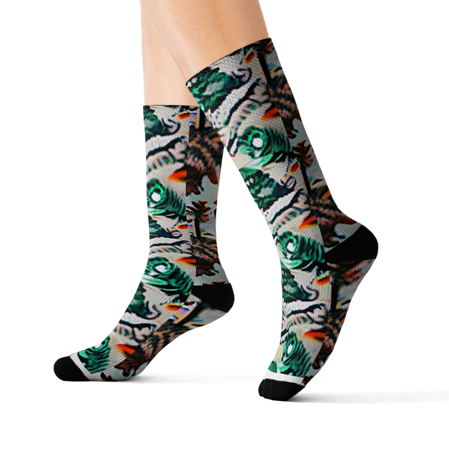 Bold & Bright: Green and Orange Pattern Socks