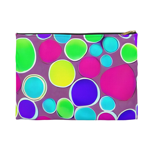 Circles Galore: Vibrant Purple and Pink Bag with Colorful Design