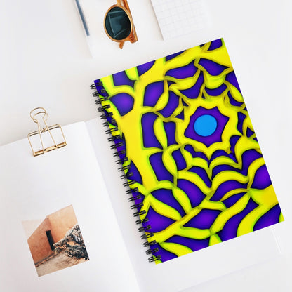 Colorful Spiral Notebook with Purple, Yellow & Blue Design