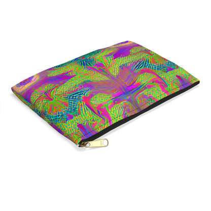 Get Trippy with Our Psychedelic Purple & Green Zipper Pouch!