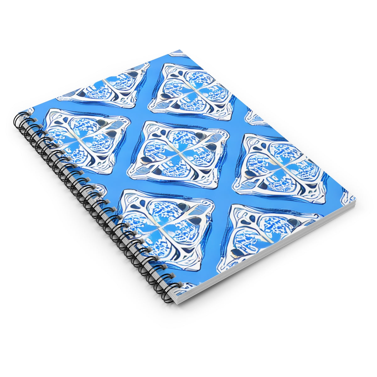 Blue and White Pattern Spiral Notebook: Perfect for Note Taking