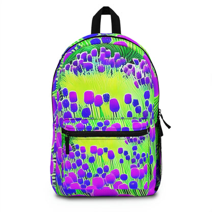 Floral Dreams: Purple and Blue Backpack with Flower Design