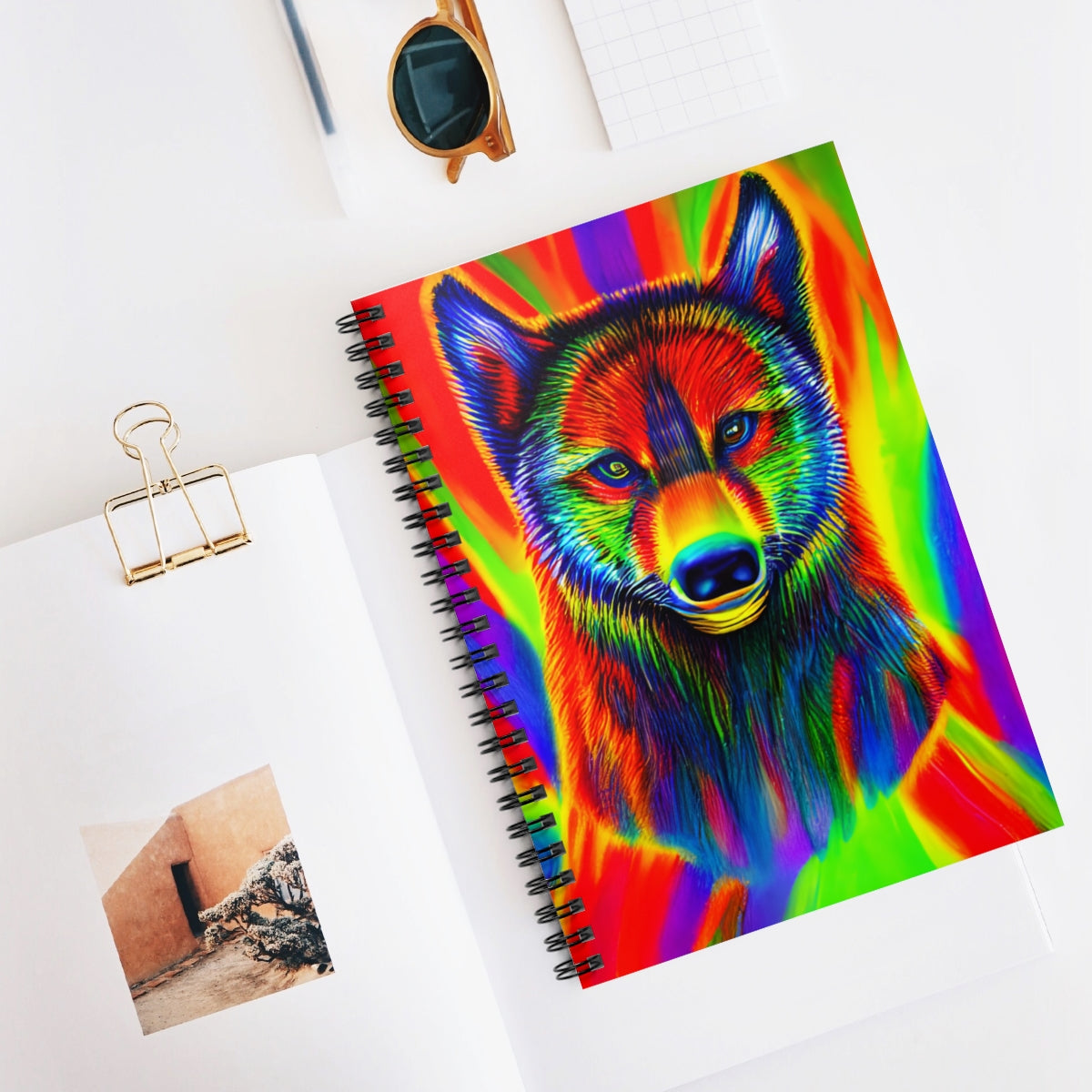 Wolf Image on Vibrant Spiral Notebook: Perfect for any Style!