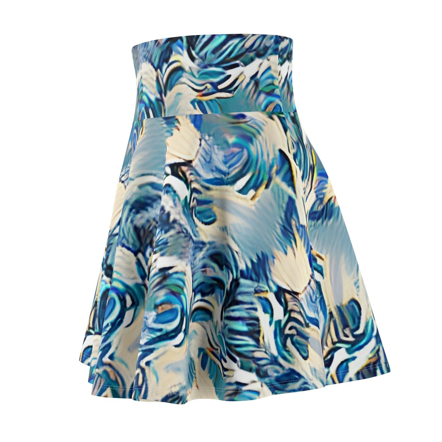 Swirling in Blue and White: Eye-catching Skirt Design