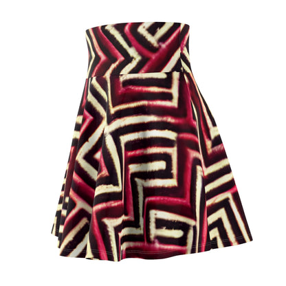 Bold Geometric Red & Black Skirt - Stand Out in Style!