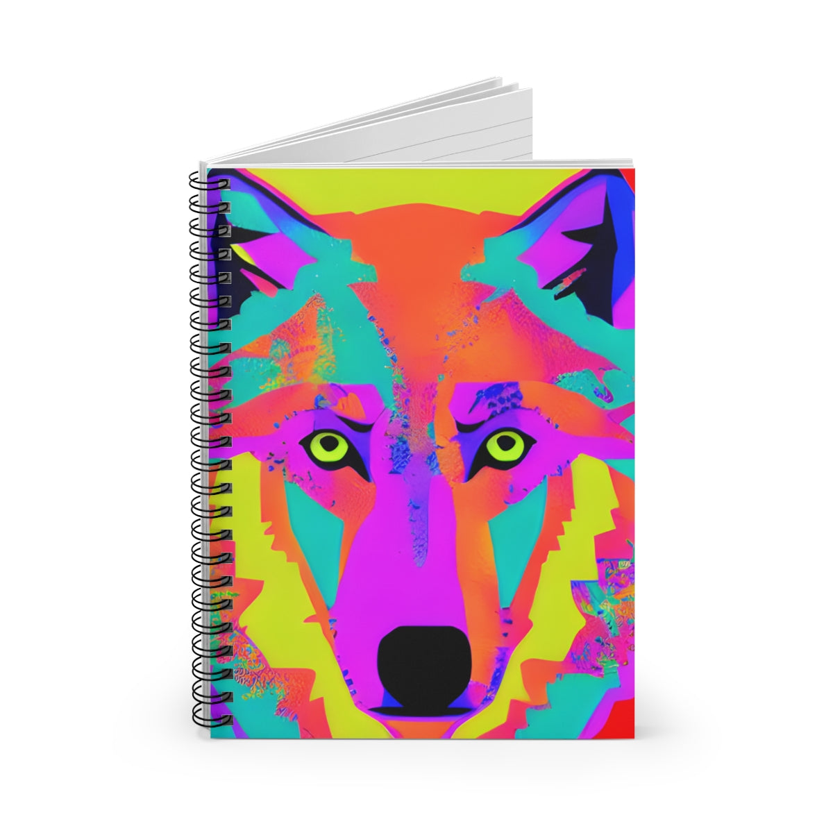 Wolf Notebook: Colorful Spiral Design for Inspired Writing