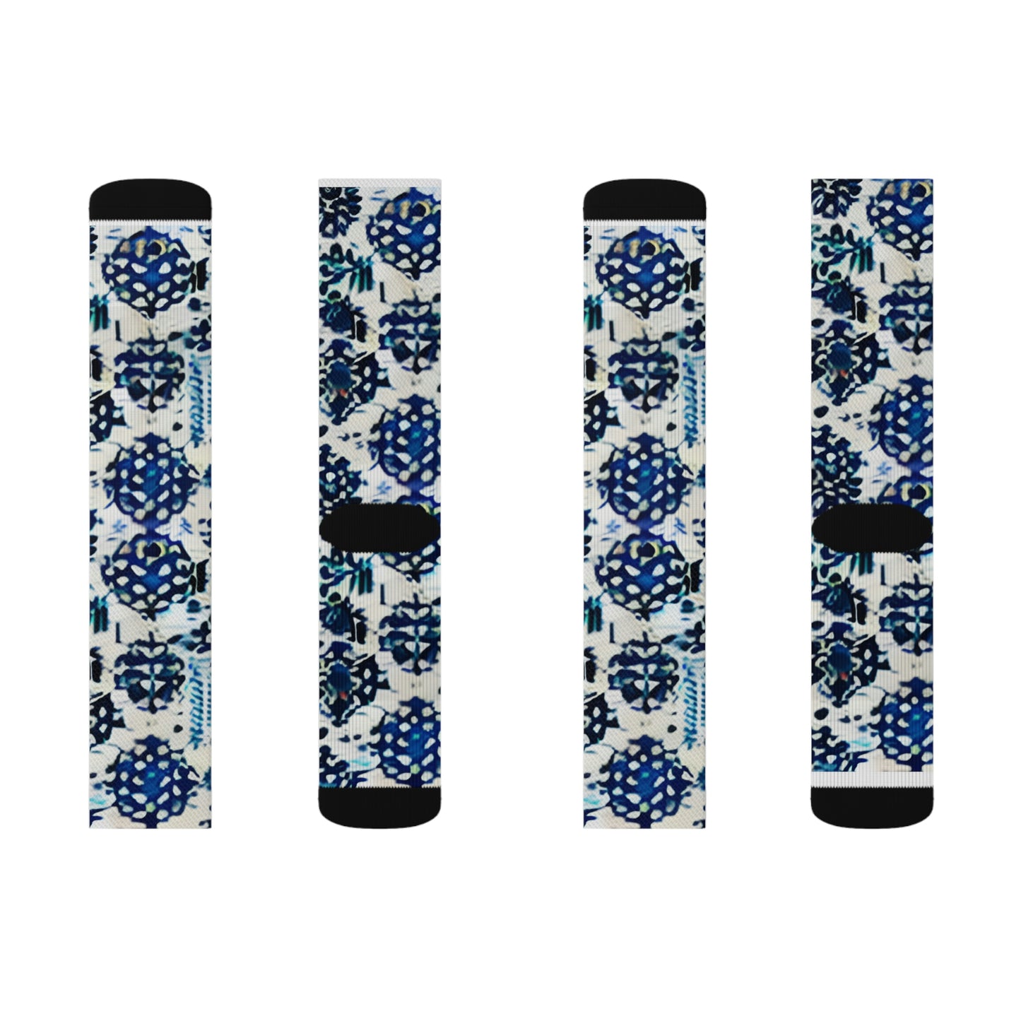 Get Ready for Summer with Blue and White Floral Socks for Legs