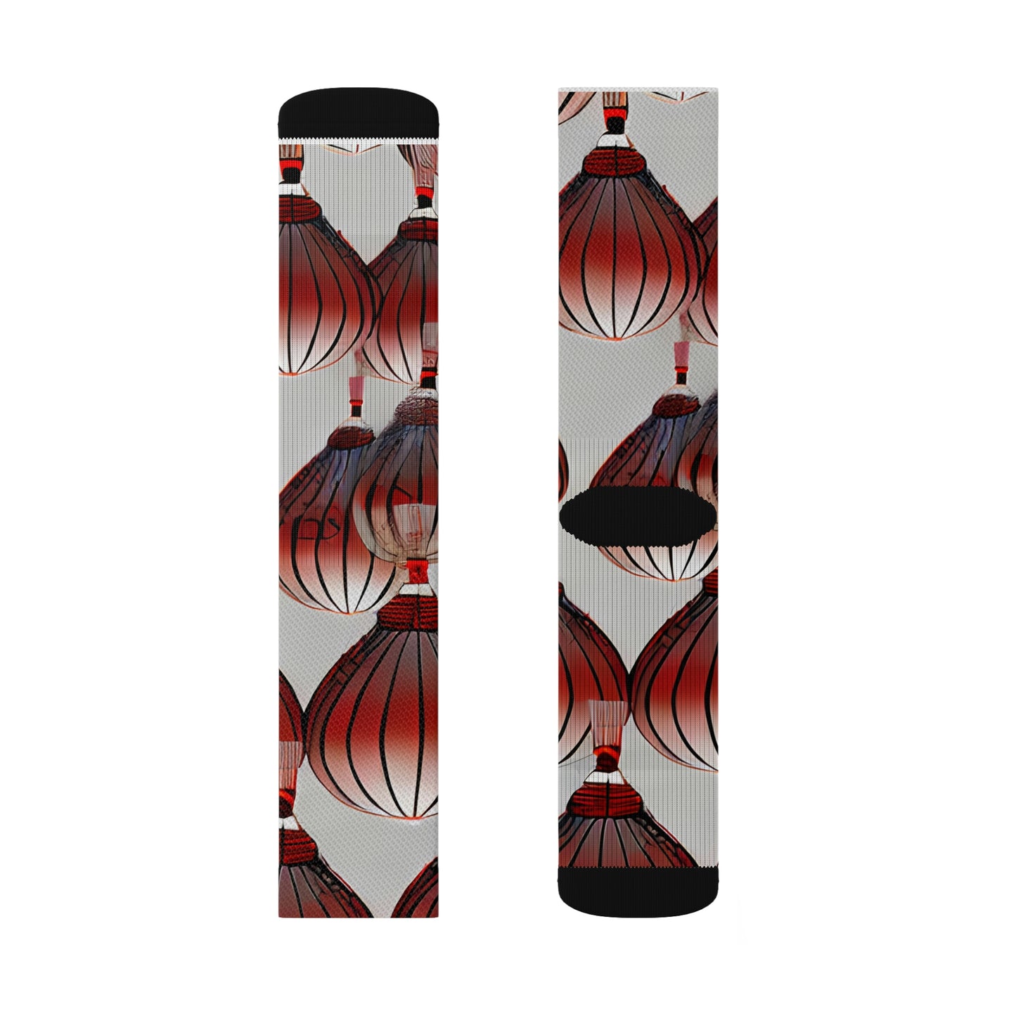 Bold and Playful Socks with Striking Red and Black Design