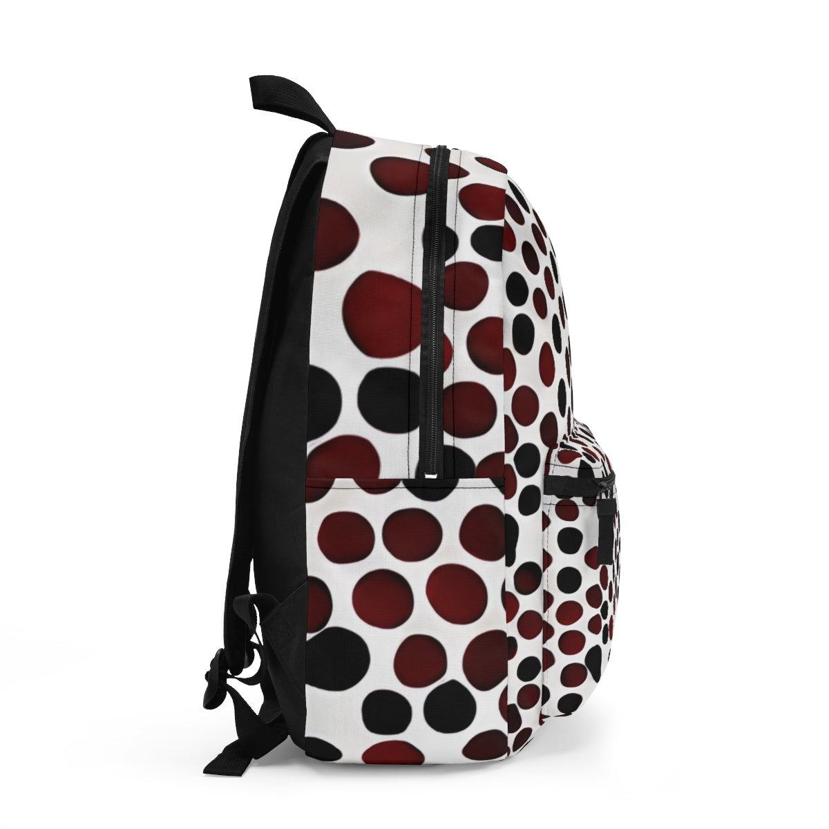 Stylish Red and Black Polka Dot Backpack for Any Occasion