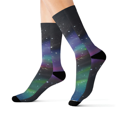 Colorful Socks for Women: Purple, Blue & Black Design