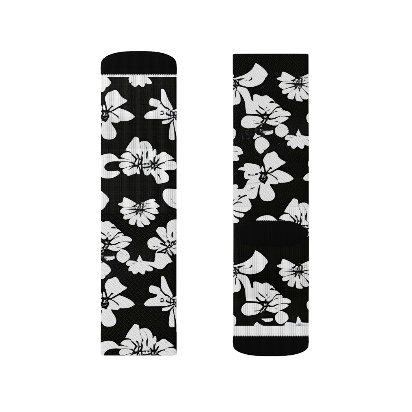 Flower Power: Black and White Socks for Women