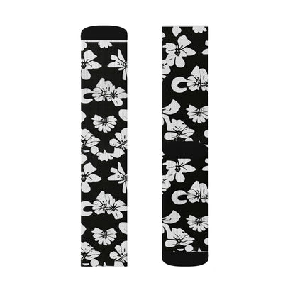 Flower Power: Black and White Socks for Women