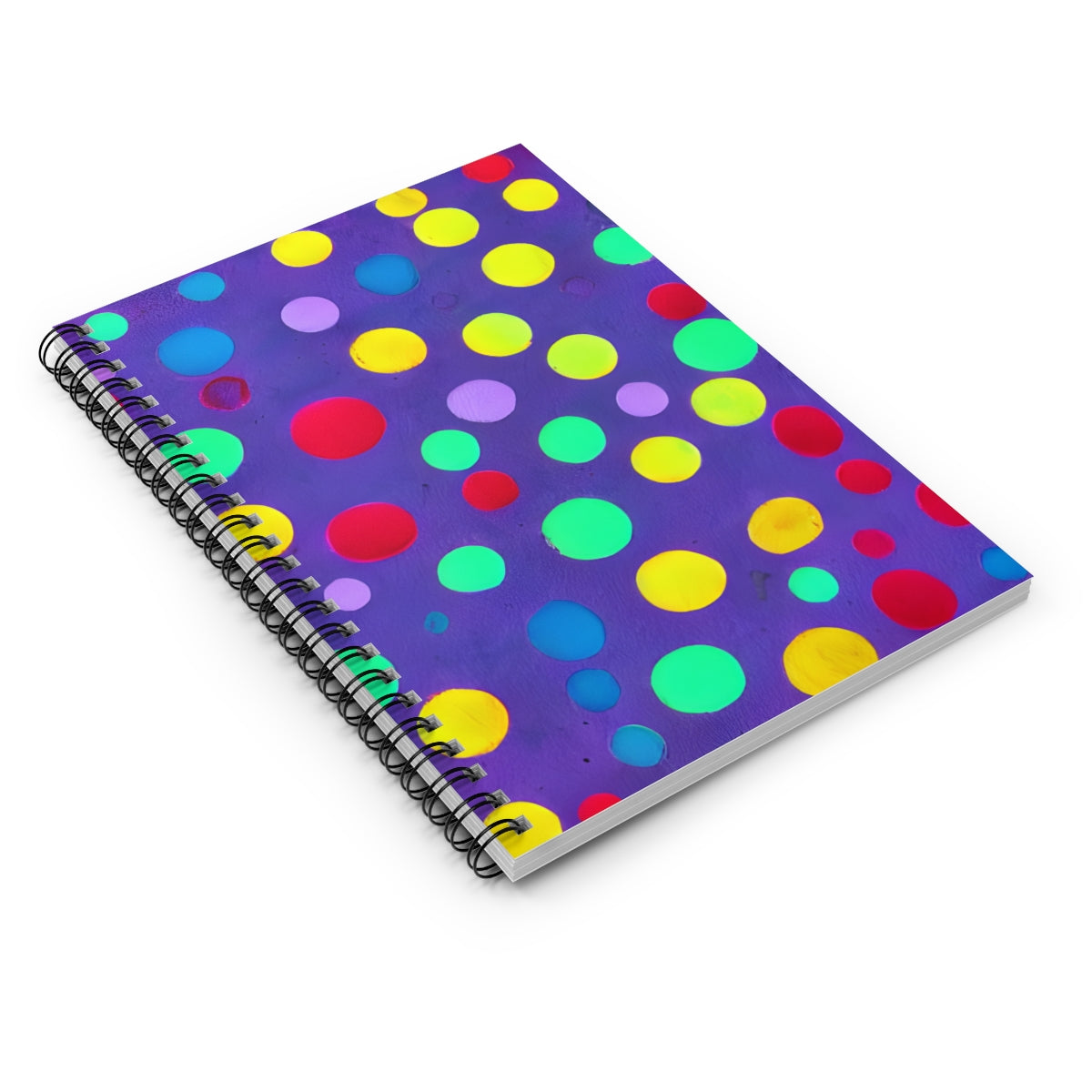 Colorful Polka Dot Spiral Notebook in Pretty Purple