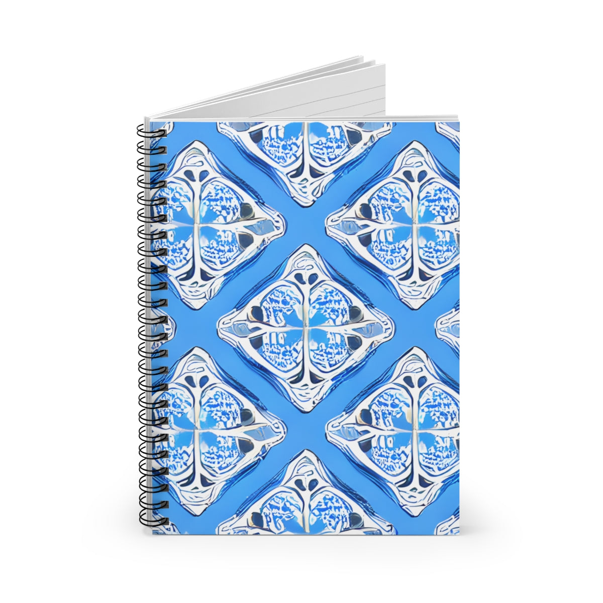 Blue and White Pattern Spiral Notebook: Perfect for Note Taking