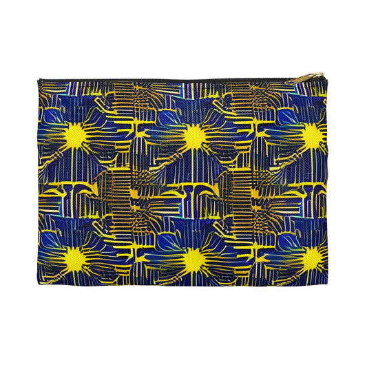 Vibrant and Playful: The Abstract Pattern Blue and Yellow Zipper Pouch