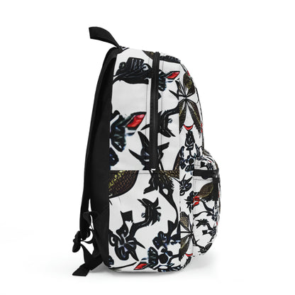 Stylish and Versatile Floral Backpack in Classic Black and White