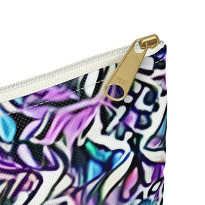 Colorful Zippered Pouch: Purple, Blue & Green Design