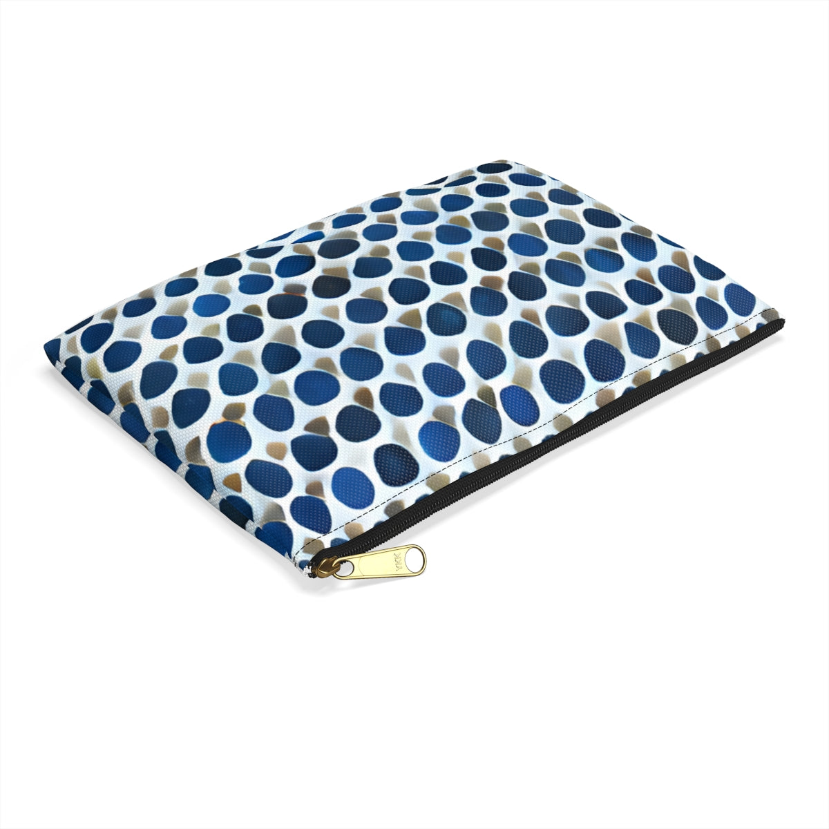 Polka Party: Blue and Gold Accessory Pouch