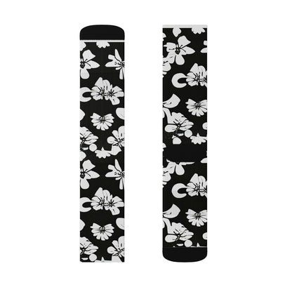 Flower Power: Black and White Socks for Women