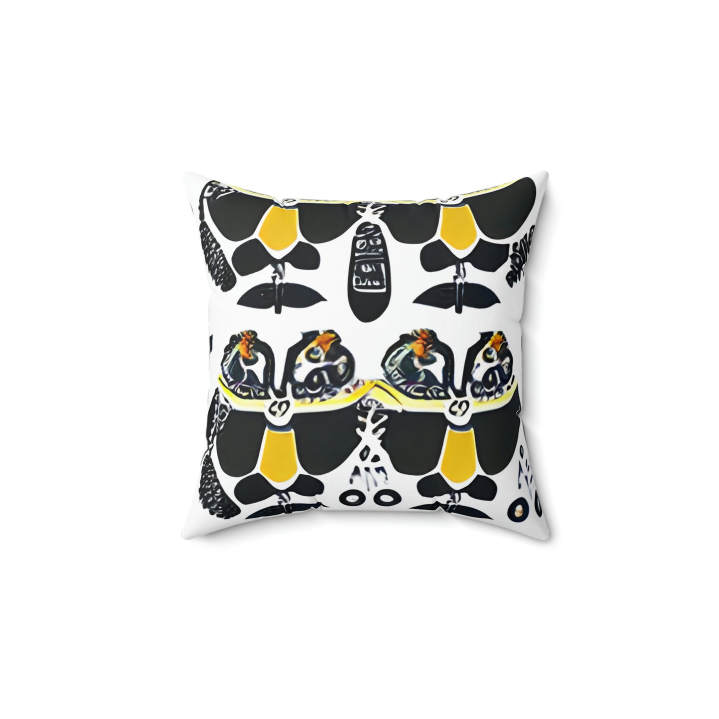 Buzz into Comfort: Black and Yellow Pillow Design