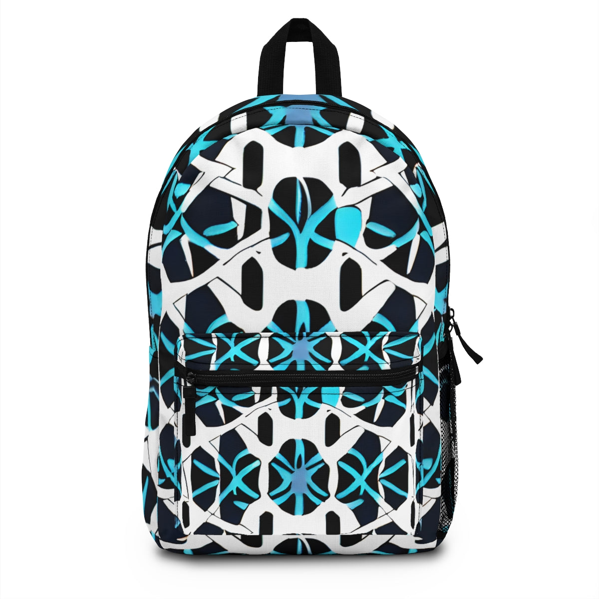 Bold Geometric Black and Blue Backpack: Your Perfect Travel Companion