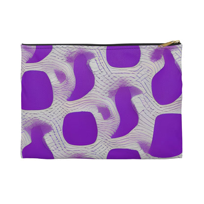 Purple & white abstract pattern zippered pouch