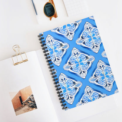 Blue and White Pattern Spiral Notebook: Perfect for Note Taking