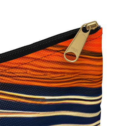 Swirly Orange and Blue Zipper Pouch for Your Essentials