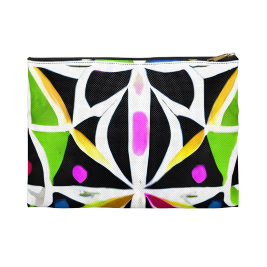 Colorful Design on a Black & White Zipper Pouch for Everyday Use