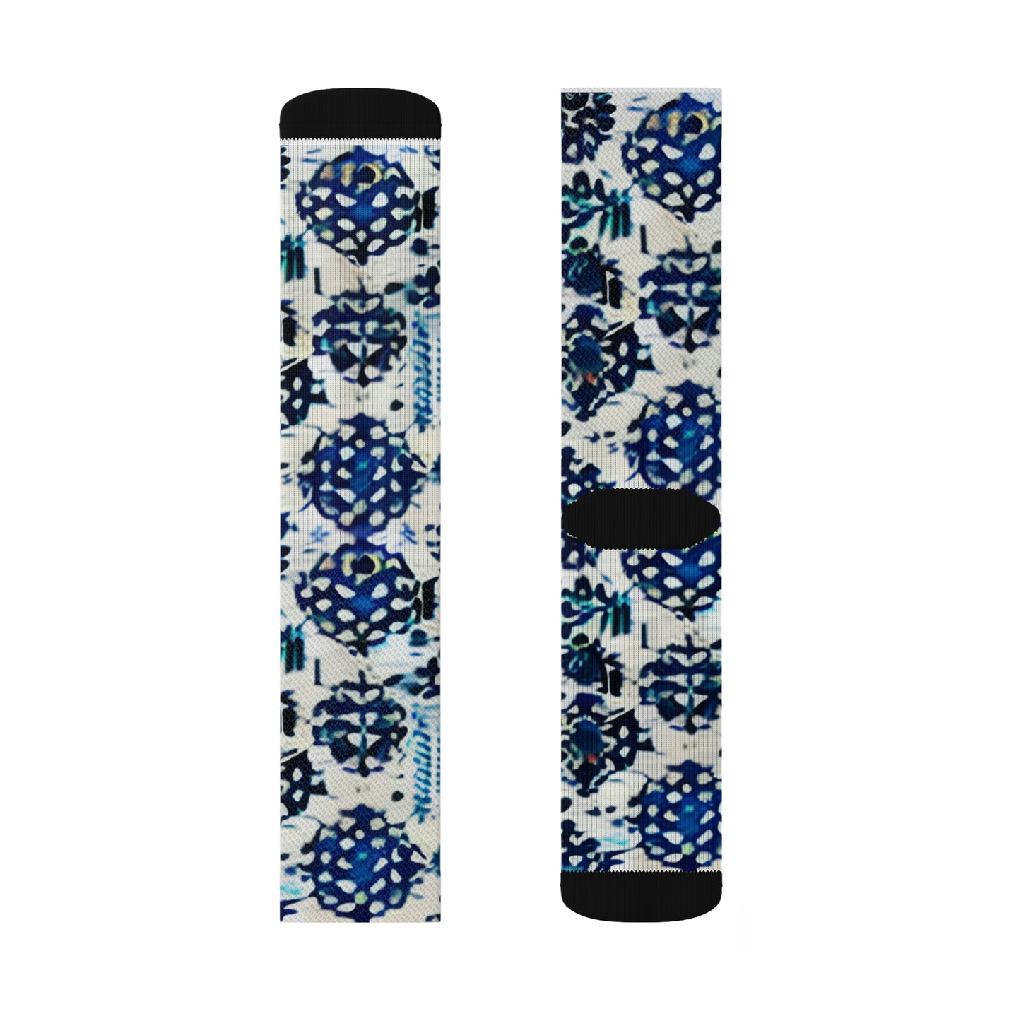 Get Ready for Summer with Blue and White Floral Socks for Legs