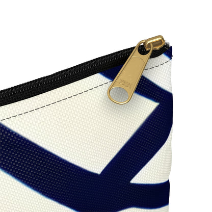 Geometric Zipper Pouch in Chic Navy and White Design