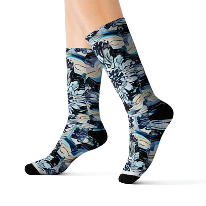 Blue & Black Camo Socks: Legwear That Stands Out