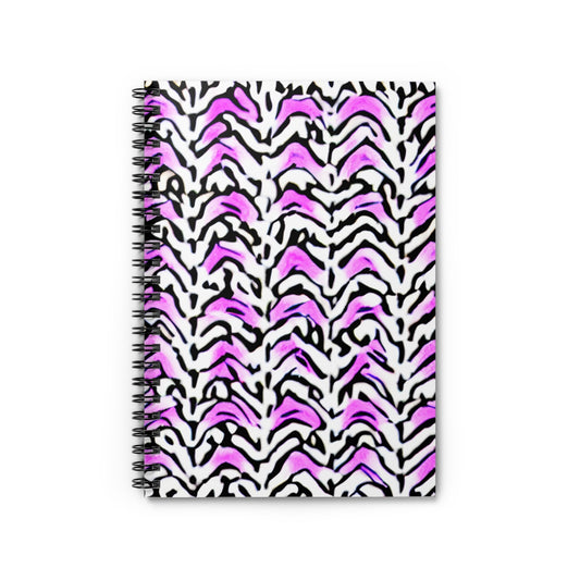 Zebra-Striped Pink & Black Notebook: Perfect for Any Stylish Note-Taker!