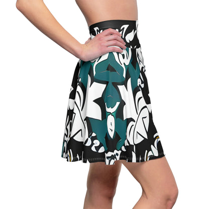 Floral Finesse: Shop the Chic Black and White Skater Skirt