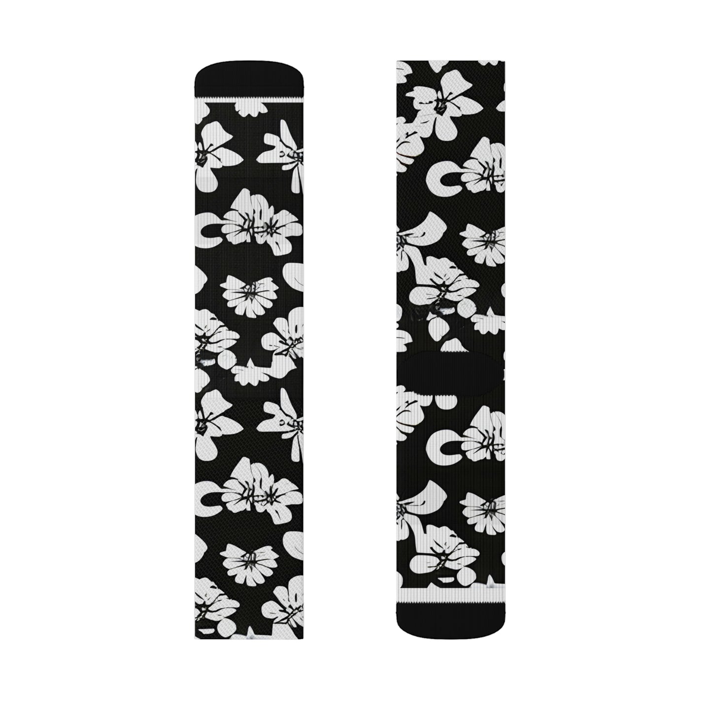 Flower Power: Black and White Socks for Women