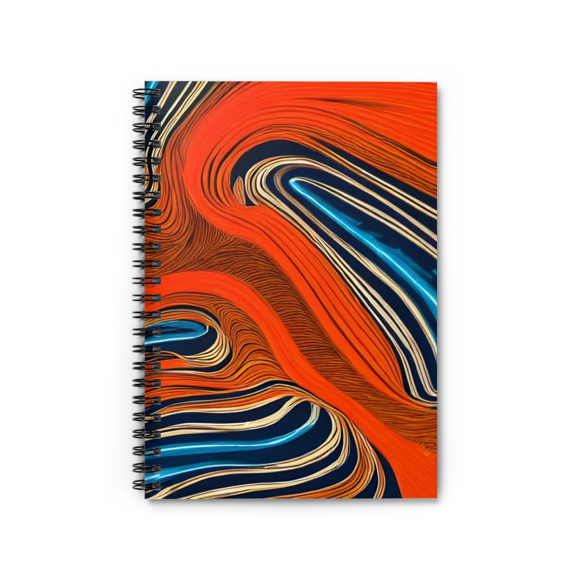 Swirling Orange and Blue Spiral Notebook: Perfect for School or Work!